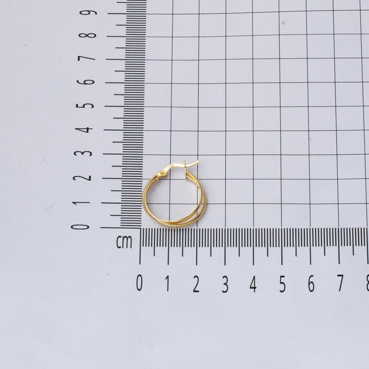 14 Ayar 2,5 cm. Çaplı İkili Halka Küpe Altın