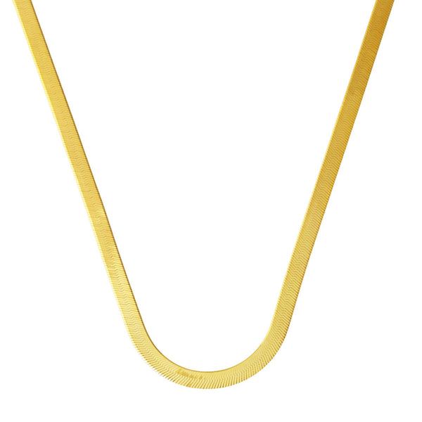 3,5mm Enli Altın Ezme Zincir 14 Ayar 50 cm.