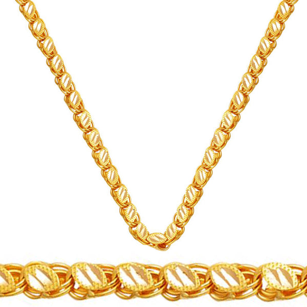 Karpuz Çekirdeği Pullu 22 Ayar Altın Zincir - 60 cm