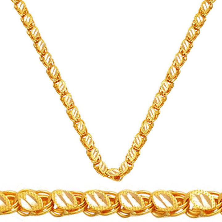 Karpuz Çekirdeği Pullu 22 Ayar Altın Zincir - 60 cm