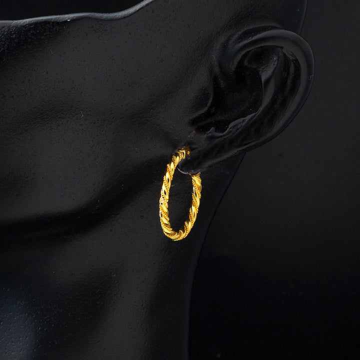 Burgu 2 cm Çaplı 22 Ayar Altın Küpe