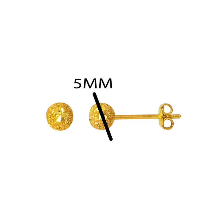 22 Ayar Yıldız Kumlu Altın Top Küpe 5 mm.