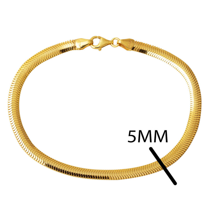 Balıksırtı İtalyan 14 Ayar Altın Bileklik 5 mm. Enli