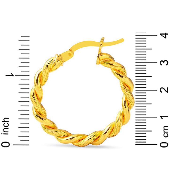 22 Ayar Altın 4 Cm. Burma Küpe
