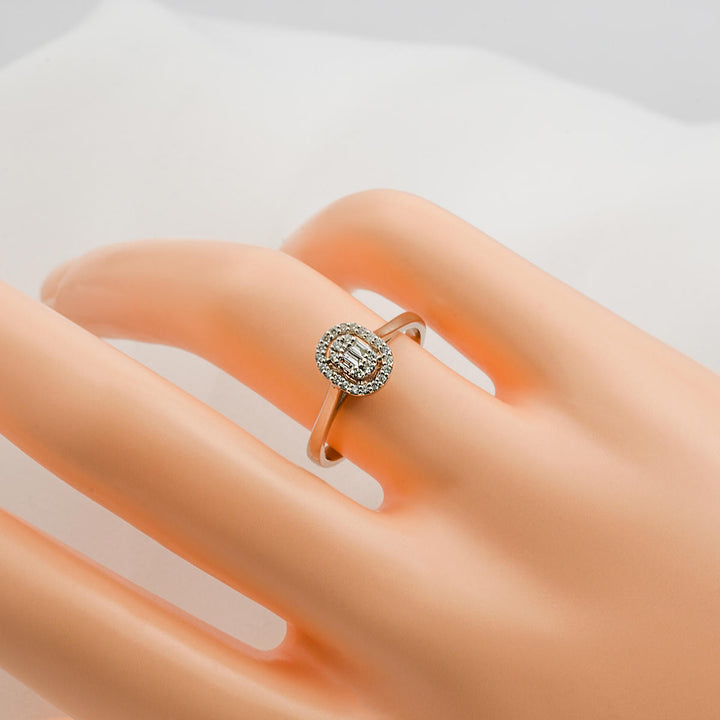 0,15 Karat Oval Baget Pırlanta Yüzük