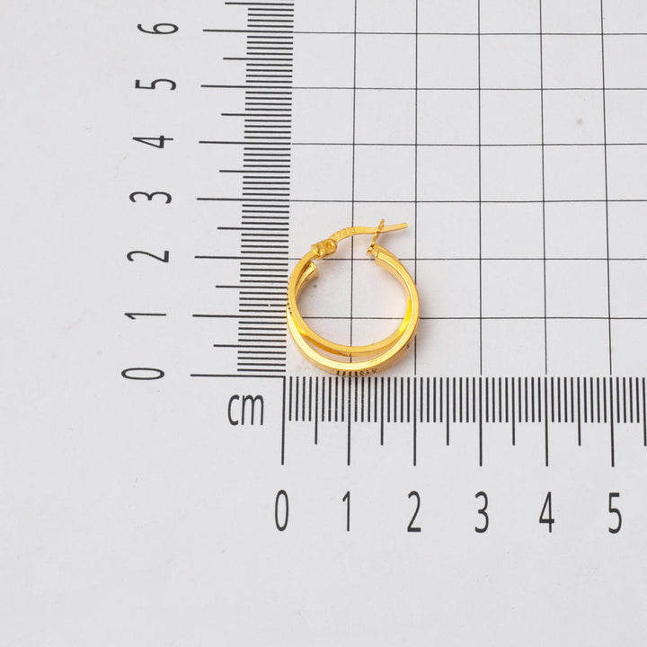 Kartiyer Model 22 Ayar Halka Küpe 2.5cm Çaplı