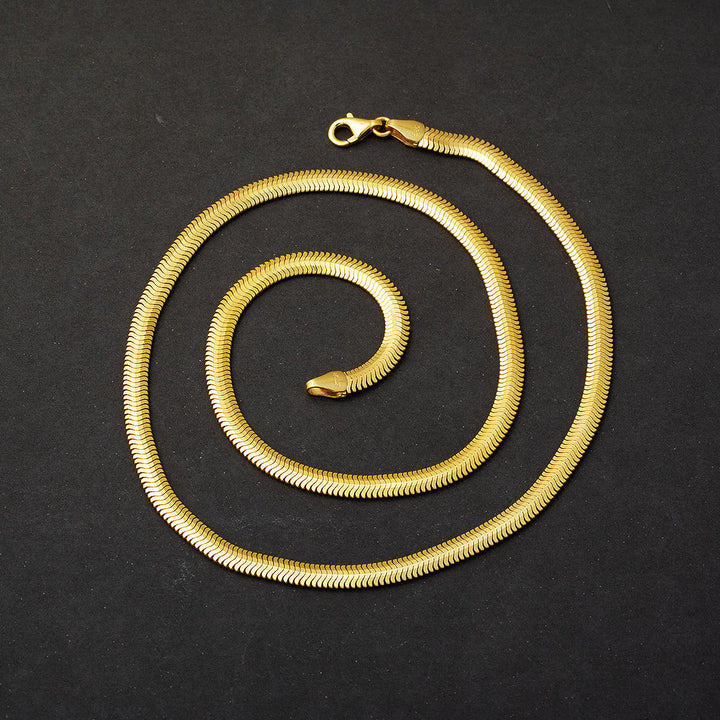 Choker 4mm. Enli 14 Ayar Altın Balıksırtı Zincir 40cm.