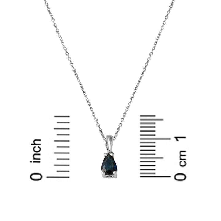0,35 ct Damla Safir Taşlı Altın Kolye 