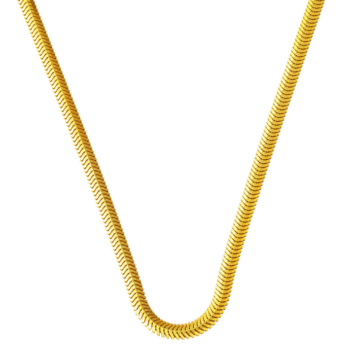3,5mm Enli Kalın Balıksırtı 14 Ayar Altın Zincir 65cm.