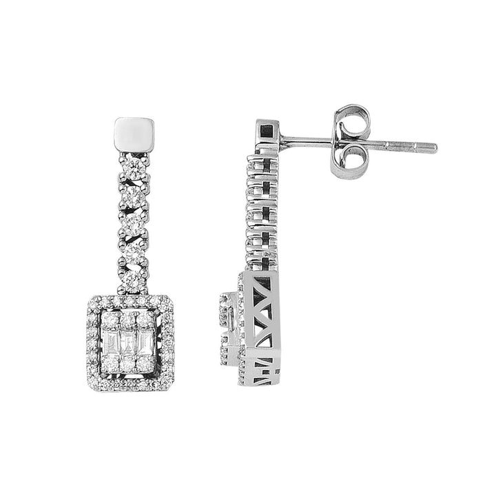 0,54 ct Baget Pırlanta Küpe 