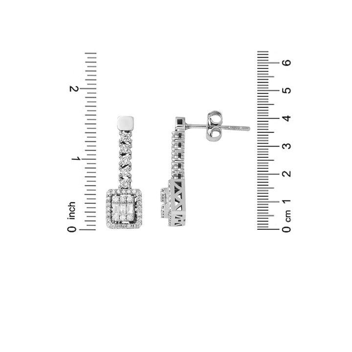 0,54 ct Baget Pırlanta Küpe 