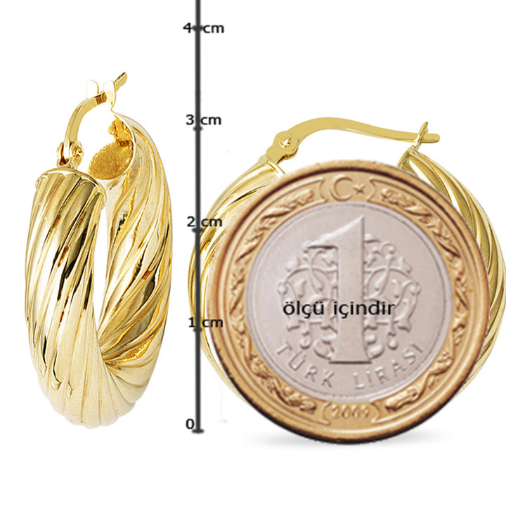 The Bomb 3,2 cm Çaplı Halka Altın Küpe