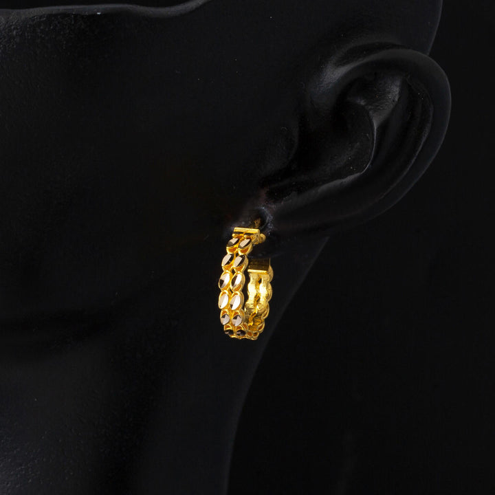 14 Ayar Altın 1,8 cm Halka Burma Küpe