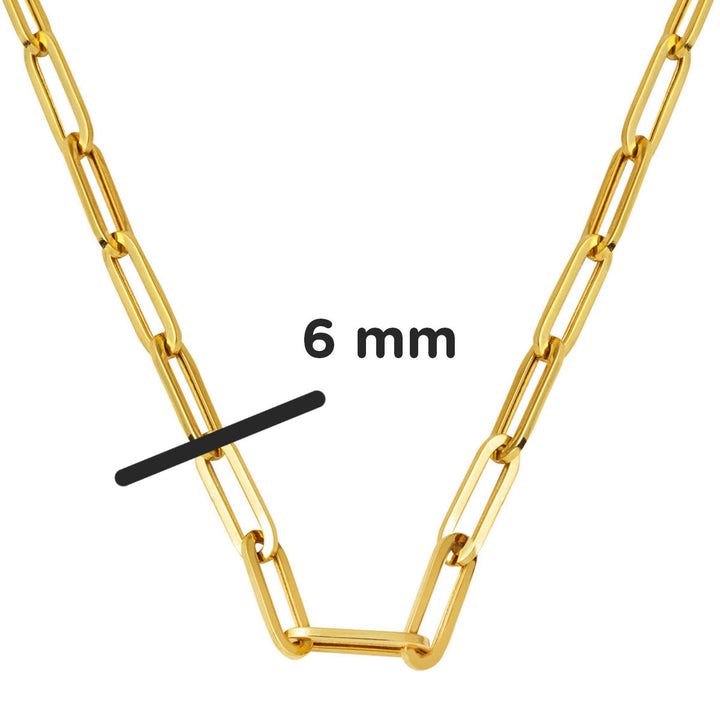 Kalın Ataç Zincir Kolye 14 Ayar Altın (6 mm Enli) 55 cm.