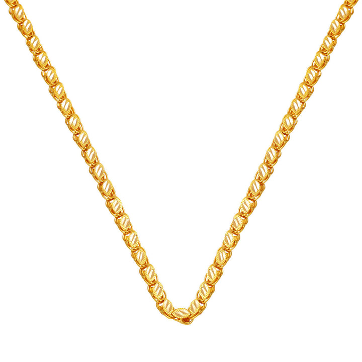 Karpuz Çekirdeği Pullu 14 Ayar Altın Zincir 55 cm