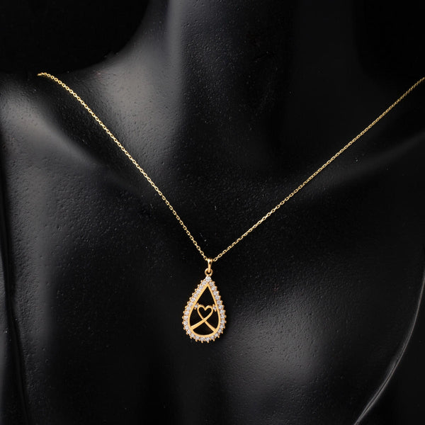 Kalpli Damla 14 Ayar Altın Kolye