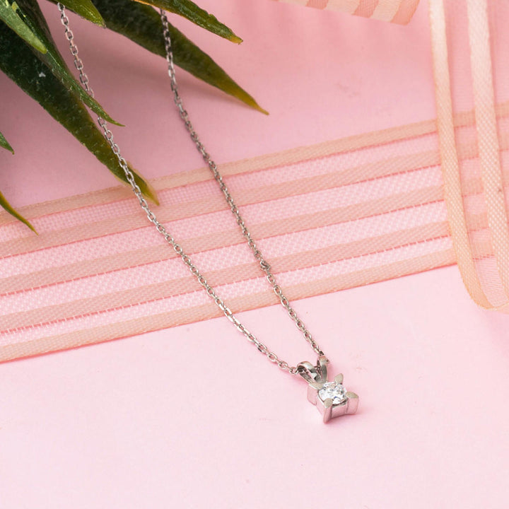 0,45 ct. Mozanit Pırlanta Tektaş Kolye