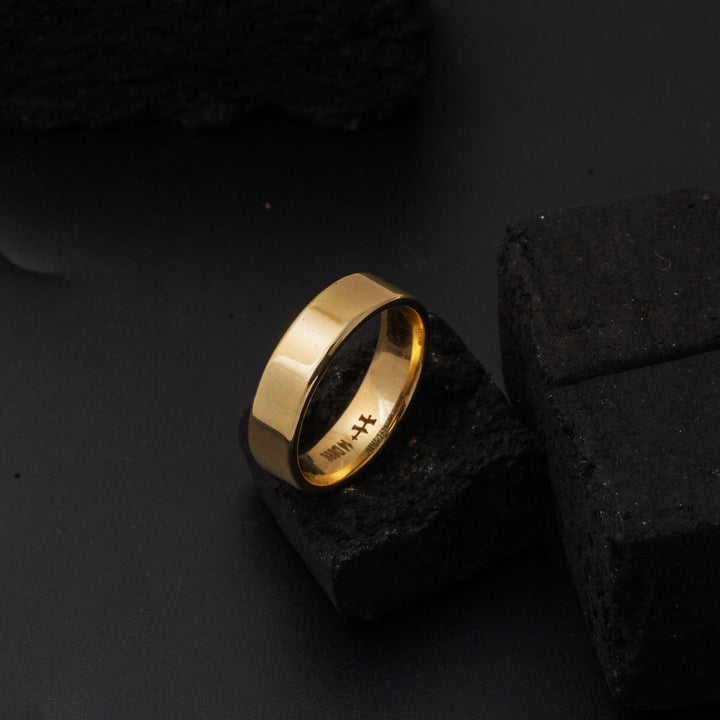 14 Ayar Düz Köşeli Çift Altın Alyans 6 mm.