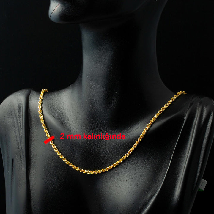 Burma Halat 14 Ayar Altın Zincir 75 cm