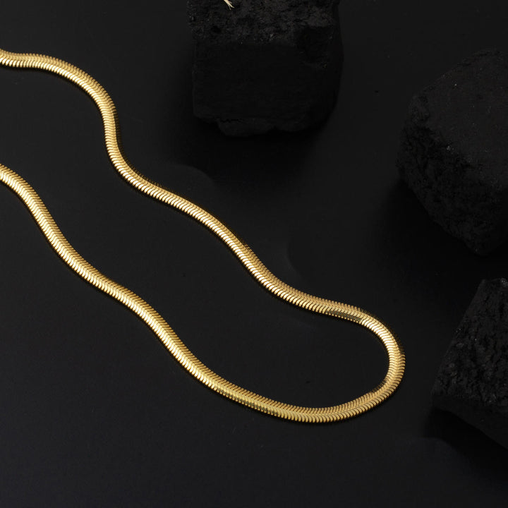 3mm. Balık Sırtı 14 Ayar Altın Zincir Kolye 60cm.