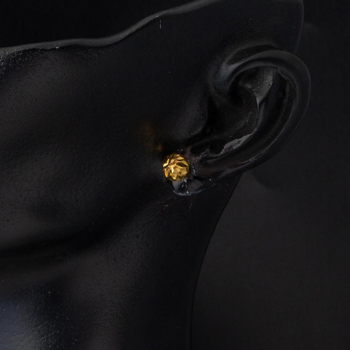 22 Ayar Buzul Altın Top Küpe 6 mm.