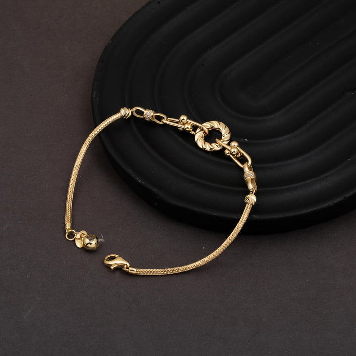 Burgu Halkalı Tiffany 14 Ayar Altın Bileklik