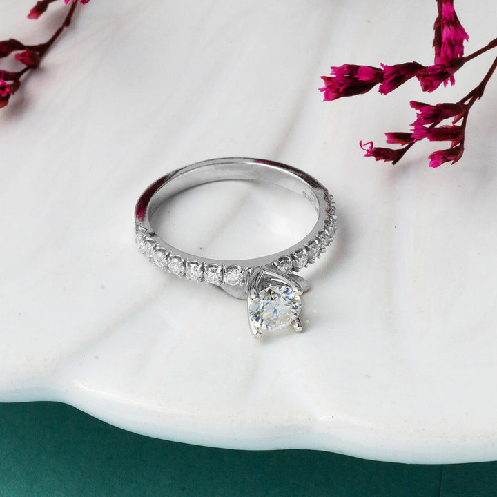 0.75 Ct Mozanit Tektaş 14 Ayar Yüzük