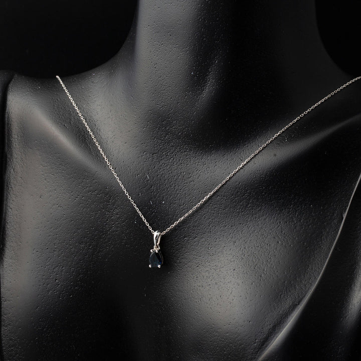0,35 ct Damla Safir Taşlı Altın Kolye 