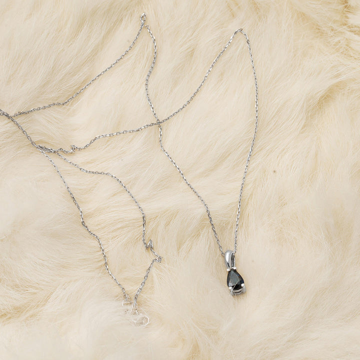 0,35 ct Damla Safir Taşlı Altın Kolye 