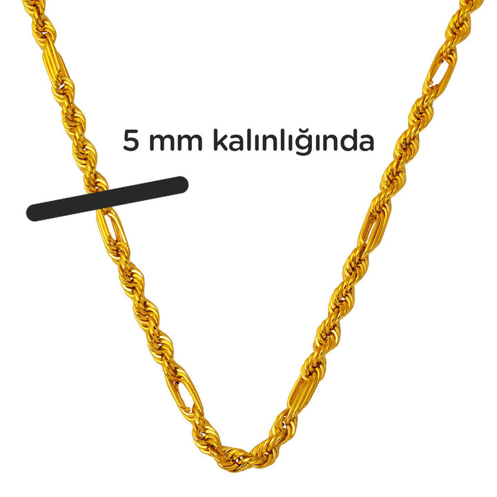 Modern Burma Ataçlı Zincir Altın Kolye 55 cm.