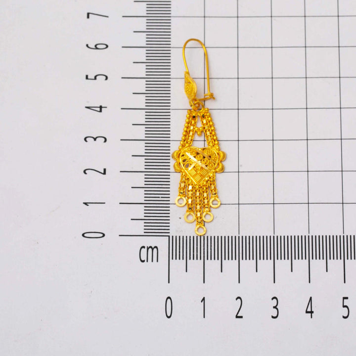 Sallantılı 22 Ayar Hint Model Altın Küpe