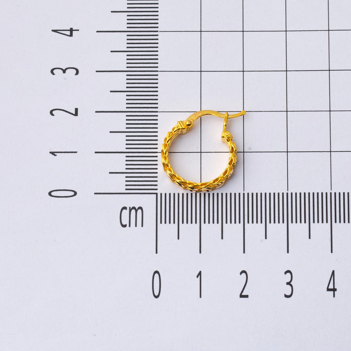 14 Ayar Altın 1,8 cm Halka Burma Küpe