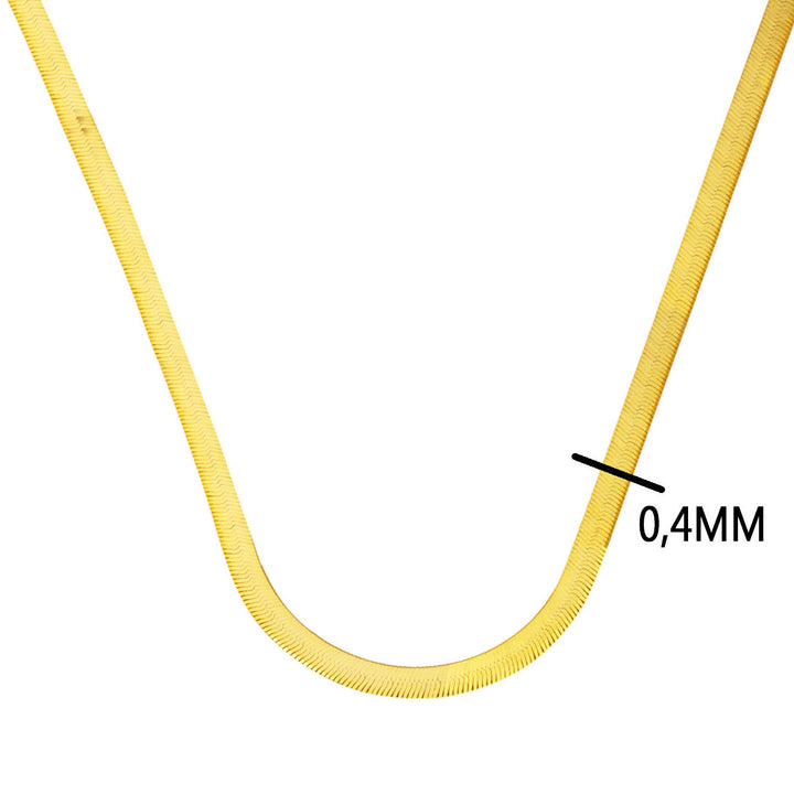22 Ayar Altın 45 cm. Ezme Zincir Kolye 4mm Enli