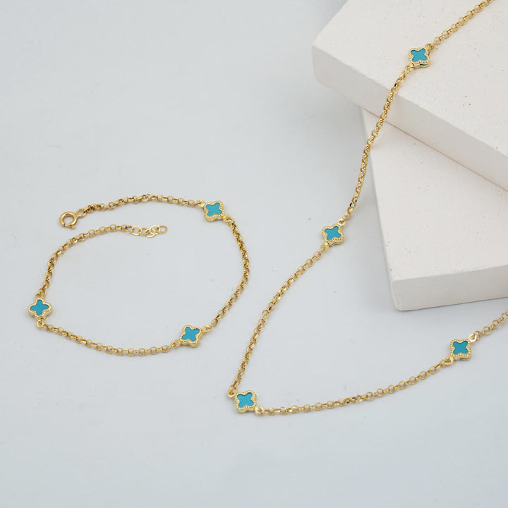 Van Cleef 14 Ayar İkili Altın Set Takımı