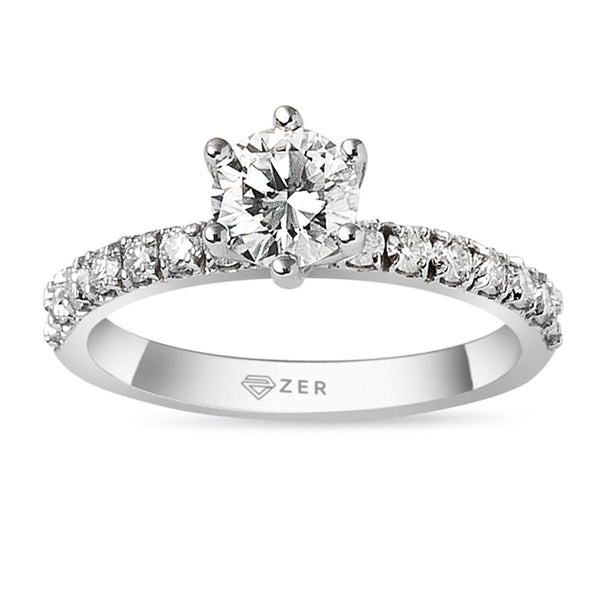 1.00 Karat Mozanit Tektaş Altın Yüzük