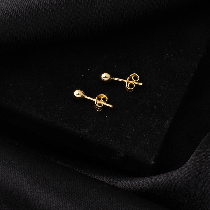 14 Ayar Altın Top Küpe 4 mm.