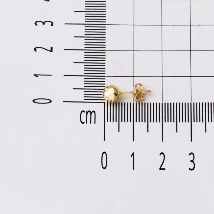 Petek 14 Ayar Altın Top Küpe 6 mm.