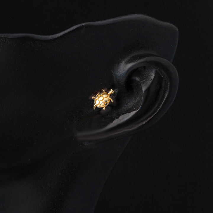 14 Ayar Altın Kaplumbağa Tragus Küpe