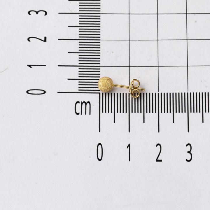 Kumlu Tasarım 14 Ayar Altın Top Küpe 5 mm.