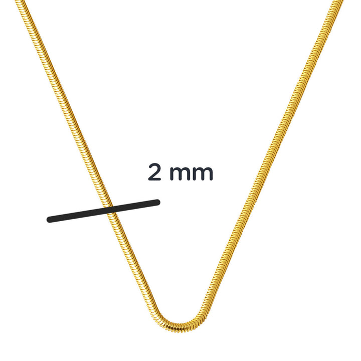 14 Ayar Altın 2 mm. Balıksırtı Zincir 60 cm