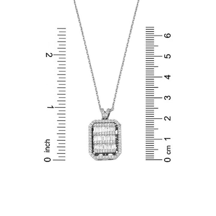 0,63 ct Baget Pırlanta Kolye 
