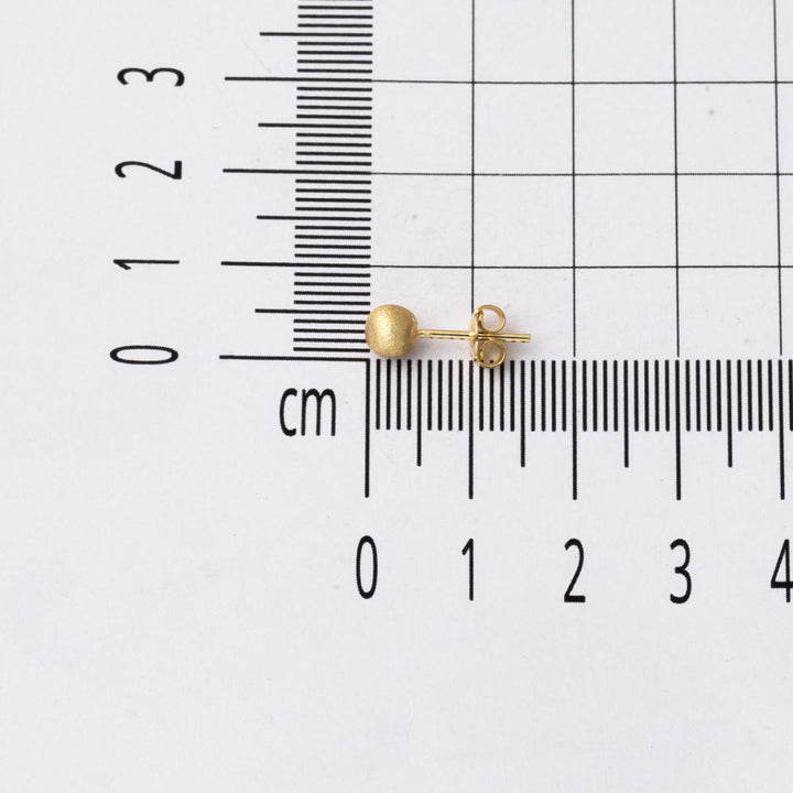 14 Ayar Altın Mat Top Küpe 5 mm.