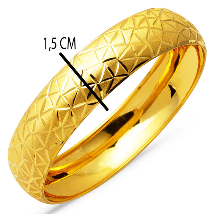 14 Ayar 1,5 cm. Enli Buz Kırığı Altın Bilezik
