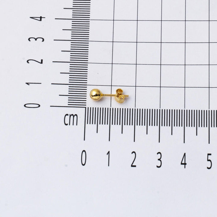 14 Ayar Altın Top Küpe 5 mm.