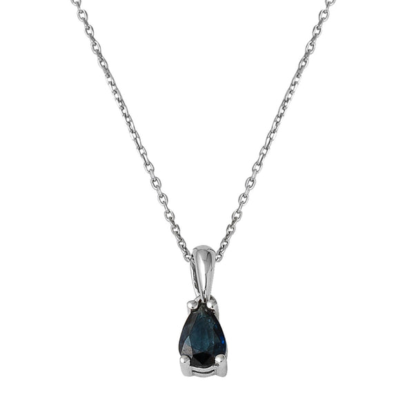 0,35 ct Damla Safir Taşlı Altın Kolye 