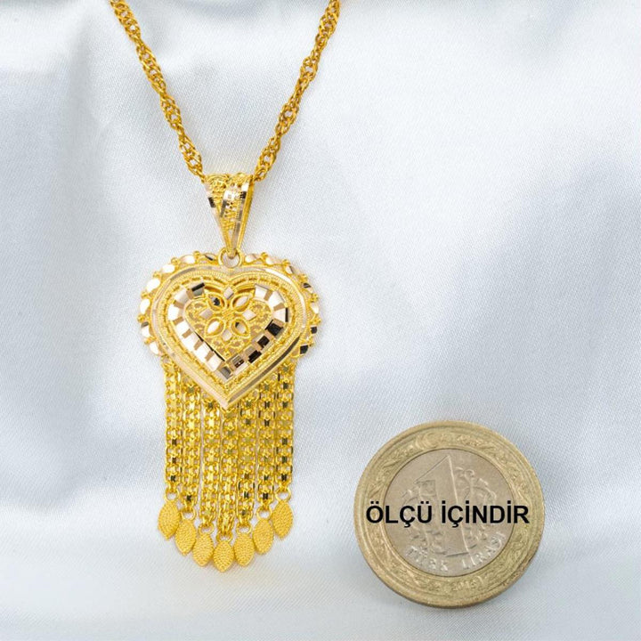 Kalpli 14 Ayar Altın Taşsız Hint Kolyesi