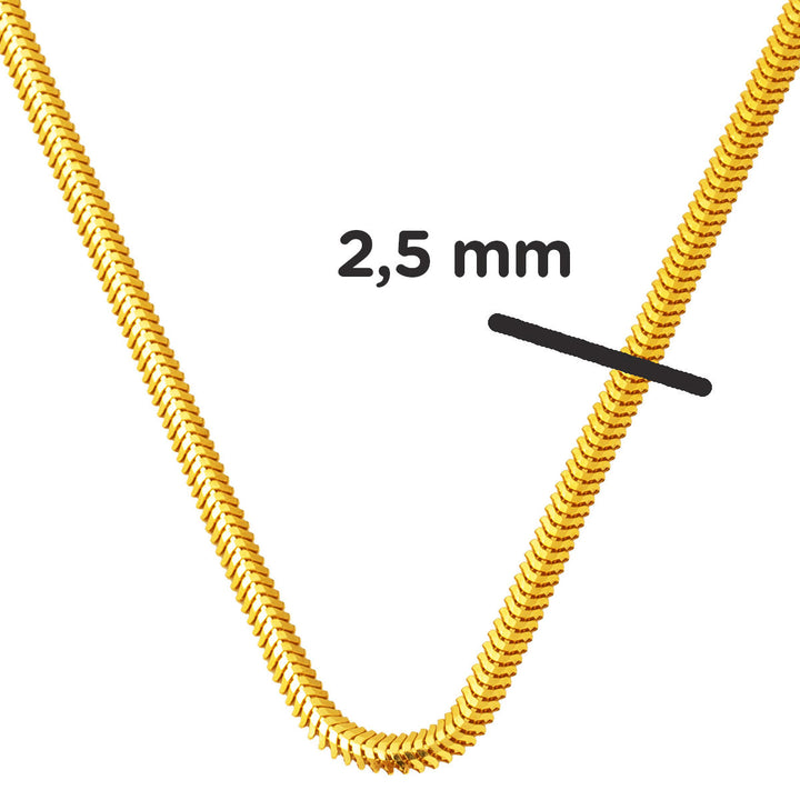 45 cm. 22 Ayar Altın Balıksırtı Zincir