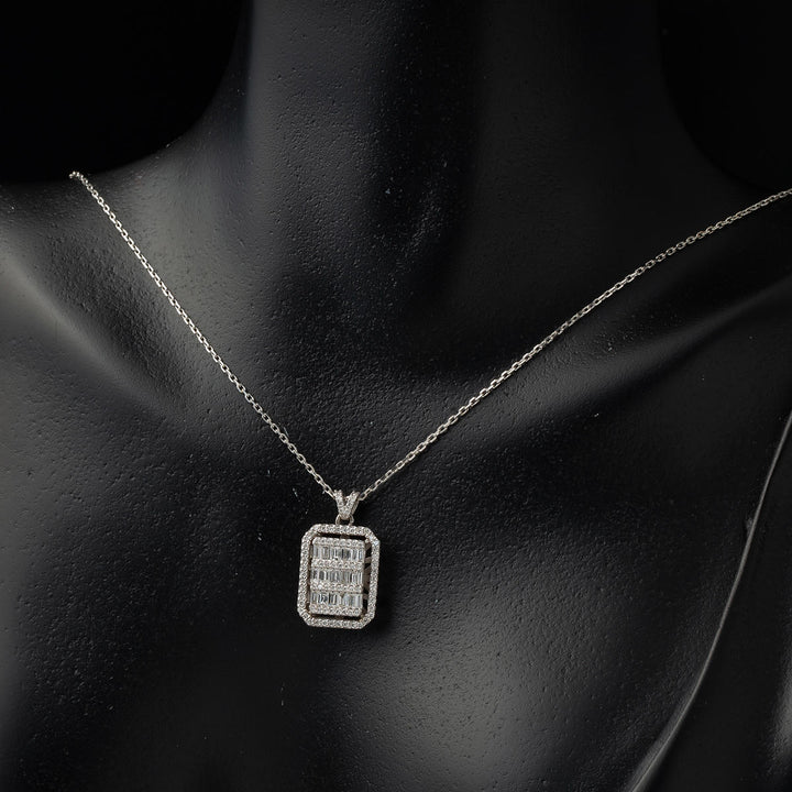 0,63 ct Baget Pırlanta Kolye 