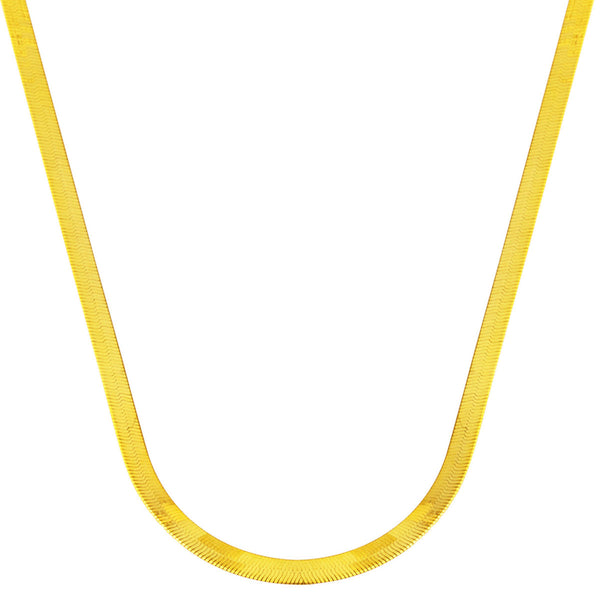 3 mm Enli 22 Ayar Altın Ezme Zincir - 50 cm