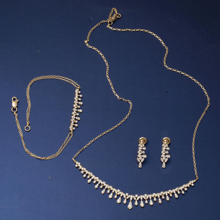 Damla Model 14 Ayar Altın Üçlü Set